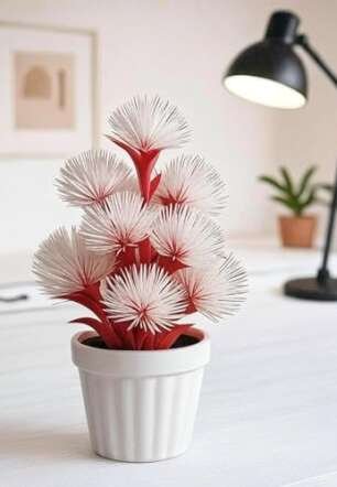 Waikbe Artificial Flower Plant Pot with Spider Chrysanthemums