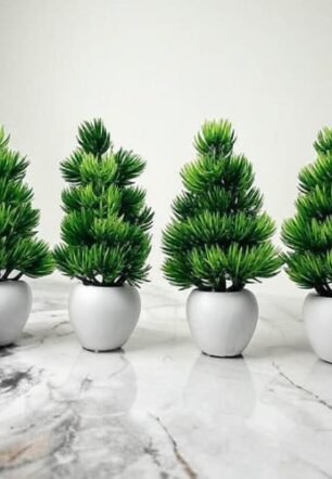 Waikbe 4-Piece Artificial Mini Pine Trees